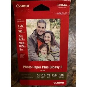 Canon PP-201 Photo Paper Plus Glossy II, 4x6 inch - 100 Sheets